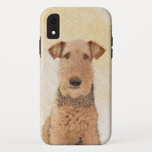 エアデール・テリアの絵画 - かわいいオリジナルアート Case-Mate iPhoneケース (裏面)
