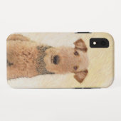 エアデール・テリアの絵画 - かわいいオリジナルアート Case-Mate iPhoneケース (裏面(横))