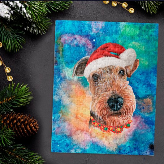 エアデール・テリア犬のクリスマス ジグソーパズル