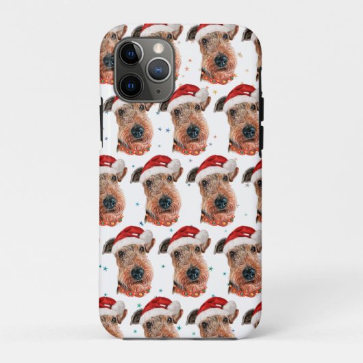 エアデール・テリア犬のクリスマス Case-Mate iPhoneケース (裏面)