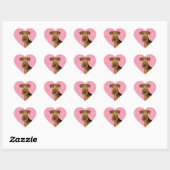 エアデール・テリア かわいい犬の顔とピンクのハート ハートシール (シート)