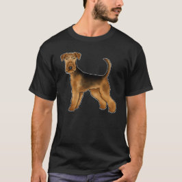 エアデール・テリア かわいい カートゥーン 犬 ビングリー・テリア Tシャツ