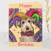 エアデール・テリア カード (黄色い花)