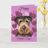 エアデール・テリア カード (黄色い花)