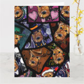 エアデール・テリア カード (黄色い花)