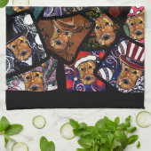 エアデール・テリア キッチンタオル (折り畳み)