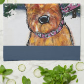 エアデール・テリア キッチンタオル (折り畳み)