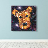 エアデール・テリア キャンバスプリント (インサイチュ (ウッドフロア))