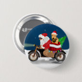 エアデール・テリア・ドッグ・クリスマス・サンタクロース    缶バッジ (正面&裏面)