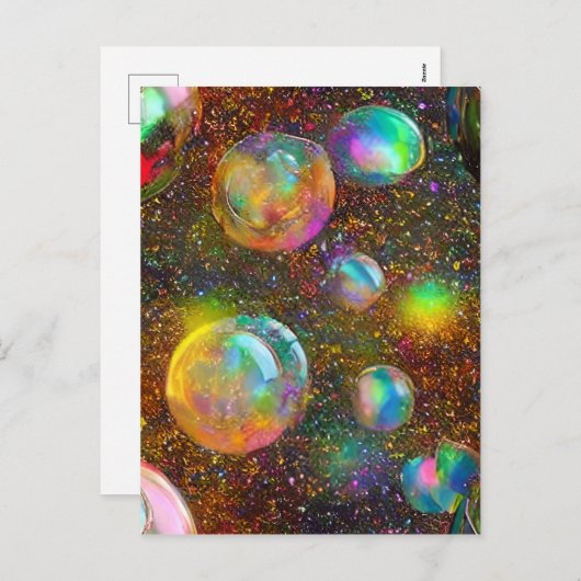 エアドロップ虹色バブ素晴らしルお洒落で シーズンポストカード (正面/裏面)