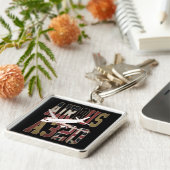 エアバスa320ジェットライナー。ヴィンテージヨーロッパ国旗 キーホルダー (側面)