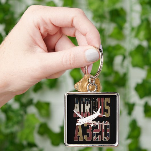 エアバスa320ジェットライナー。ヴィンテージヨーロッパ国旗 キーホルダー