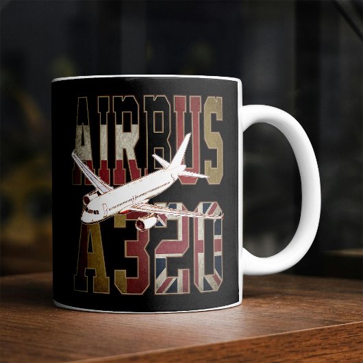 エアバスa320ジェットライナー。ヴィンテージヨーロッパ国旗 コーヒーマグカップ