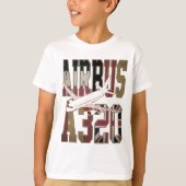 エアバスa320ジェットライナー。ヴィンテージヨーロッパ国旗 tシャツ (正面)