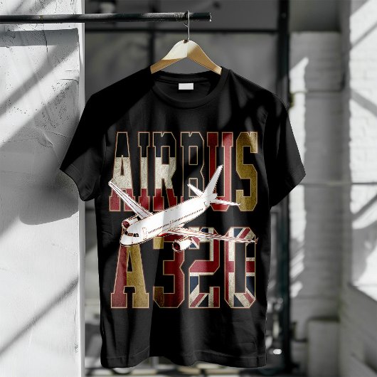 エアバスa320ジェットライナー。ヴィンテージヨーロッパ国旗 tシャツ