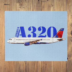 エアバスA320航空機用水彩スケッチ ジグソーパズル