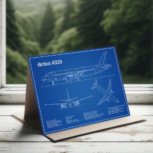 エアバスA320 - 航空機設計図面計画AD サンキューカード