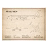 エアバスA320 - 設計図面データセット SD フォトプリント            (正面)