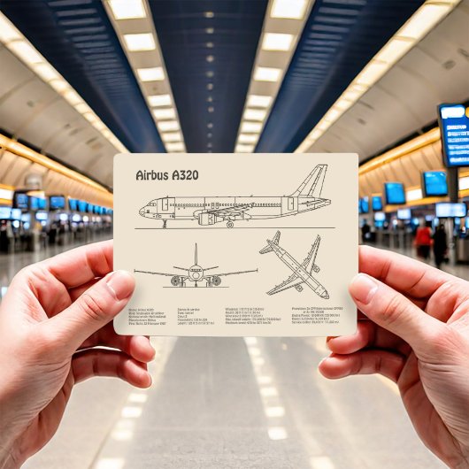 エアバスA320 - 設計図面データセット SD ポストカード