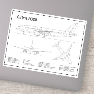 エアバスA320 – 飛行機の設計図スケッチ計画BD シール