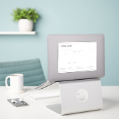 エアバスA320 – 飛行機の設計図スケッチ計画BD シール (デスク上のノートパソコン)