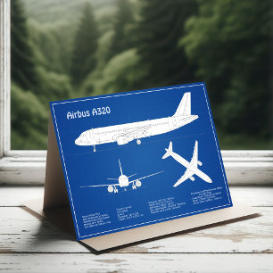 エアバスA320 – 飛行機設計図スケッチ計画ABD サンキューカード