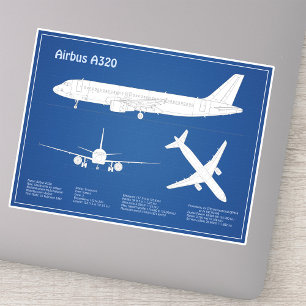 エアバスA320 – 飛行機設計図スケッチ計画ABD シール