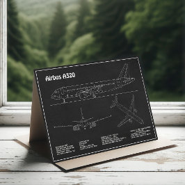 エアバスA320 – 飛行機設計図スケッチ計画PD サンキューカード