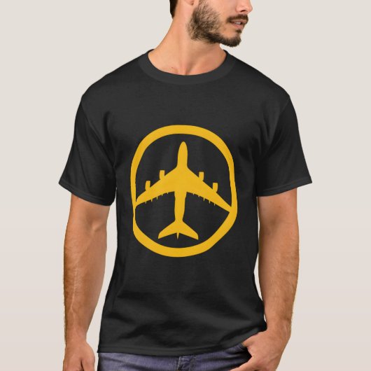 エアバスA380イエロージェット飛行機パイロット航空 Tシャツ (正面)