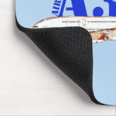 エアバスA380イラストレーション(赤いはっきりしたテールデザイン) マウスパッド (コーナー)