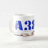 エアバスA380機上水彩スケッチ コーヒーマグカップ (正面左)