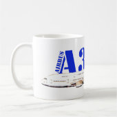 エアバスA380機上水彩スケッチ コーヒーマグカップ (左)