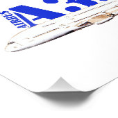 エアバスA380機上水彩スケッチ フォトプリント            (角)