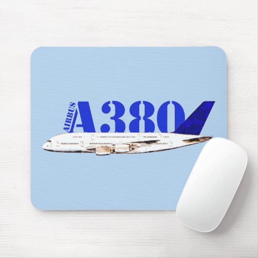 エアバスA380機上水彩スケッチ マウスパッド (マウス)