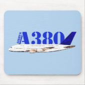 エアバスA380機上水彩スケッチ マウスパッド (正面)