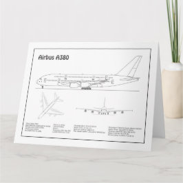 エアバスa380 – 飛行機の設計図スケッチ計画BD サンキューカード