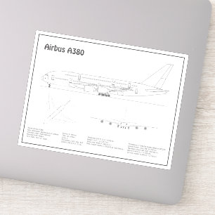 エアバスa380 – 飛行機の設計図スケッチ計画BD シール
