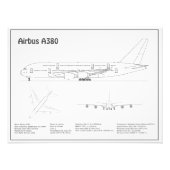 エアバスa380 – 飛行機の設計図スケッチ計画BD フォトプリント (正面)