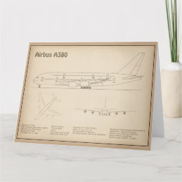 エアバスa380 – 飛行機の設計図スケッチ計画SD サンキューカード
