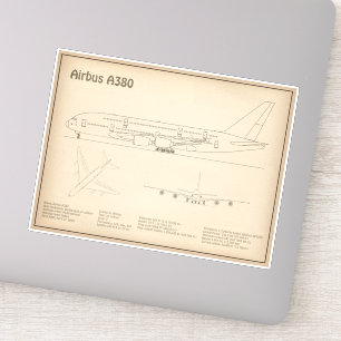 エアバスa380 – 飛行機の設計図スケッチ計画SD シール