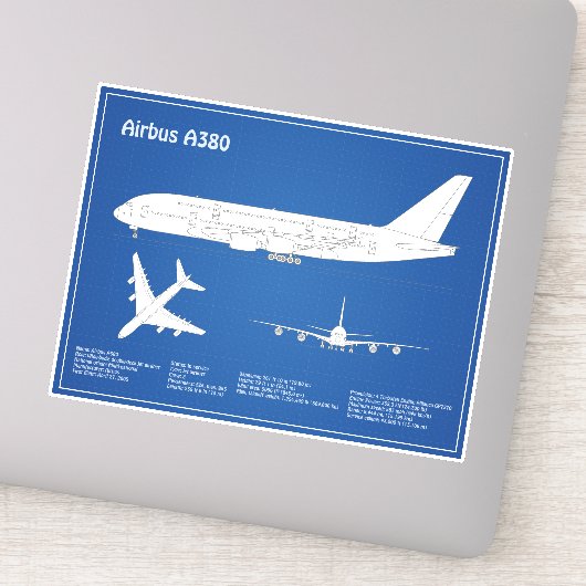 エアバスa380 – 飛行機設計図スケッチ計画ABD シール (詳細)