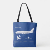 エアバスa380 – 飛行機設計図スケッチ計画ABD トートバッグ (裏面)