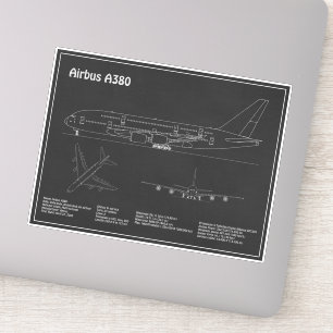 エアバスa380 – 飛行機設計図スケッチ計画PD シール