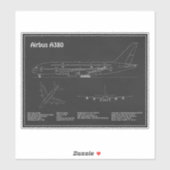 エアバスa380 – 飛行機設計図スケッチ計画PD シール (シート)