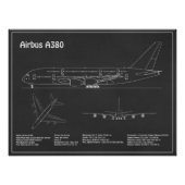 エアバスa380 – 飛行機設計図スケッチ計画PD フォトプリント (正面)