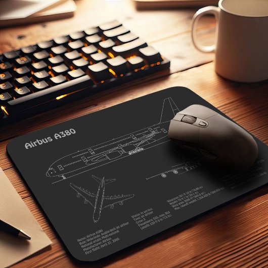 エアバスa380 – 飛行機設計図スケッチ計画PD マウスパッド