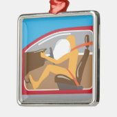 エアバッグのシートベルトの仕事 メタルオーナメント (左)