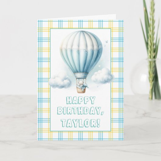 エアバルーンにテディベア#29 -ハッピーバースデーカード シーズンカード (正面)