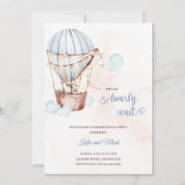 エアバルーンの水彩黄金の性別を明らかにする 招待状 (正面)