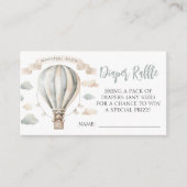 エアバルーンテディベア赤ちゃんシャワーおむつラッフル エンクロージャーカード (正面)